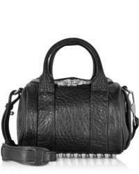 Alexander Wang Mini Rockie Black Pebbled Leather Satchel Bag