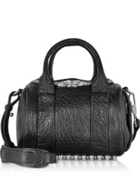Alexander Wang Mini Rockie Black Pebbled Leather Satchel Bag