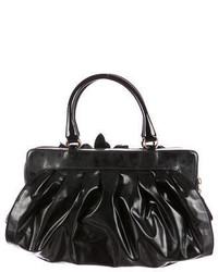 Valentino Patent Leather Rosette Handle Bag