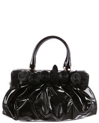 Valentino Patent Leather Rosette Handle Bag