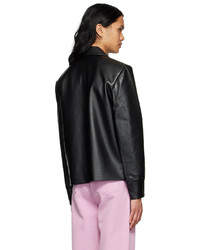 CALVINLUO Black Faux Leather Jacket