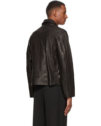 Our Legacy Black Graphic Detail Leather Jacket