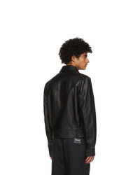 VERSACE JEANS COUTURE Black Lambskin Western Jacket