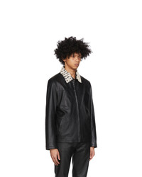 Eastwood Danso Black Leather Cowrie Shell Jacket