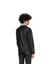 Eastwood Danso Black Leather Cowrie Shell Jacket