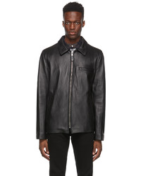 Schott Black Leather Delivery Jacket