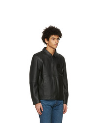 Saturdays Nyc Black Leather Harrington Jacket