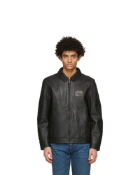 Saturdays Nyc Black Leather Harrington Jacket