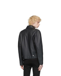 Givenchy Black Leather Laser Logo Jacket