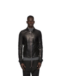 Rick Owens Black Leather Rotterdam Jacket