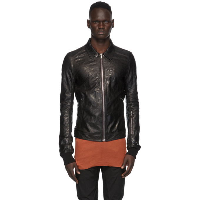 Rick Owens Black Leather Rotterdam Jacket, $1,955 | SSENSE | Lookastic