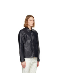 Dunhill Black Leather Work Jacket