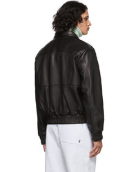 Rhude Black Mclaren Edition Leather Pilot Jacket