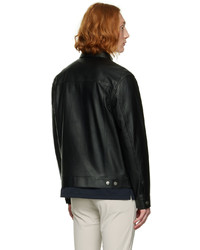 Theory Black Rhett Leather Jacket