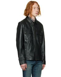 Belstaff Black Tour Overshirt Leather Jacket