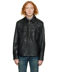 Belstaff Black Tour Overshirt Leather Jacket