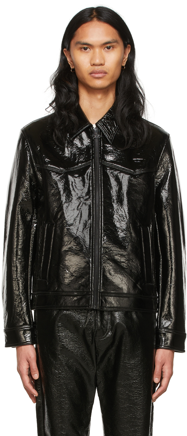 Diesel Black Vinyl Jacket, $375 | SSENSE | Lookastic