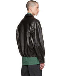 AMOMENTO Black Zip Faux Leather Jacket