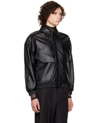 Situationist Black Zip Up Faux Leather Jacket