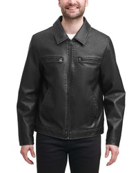 Levi's Faux Leather Zip Up Jacket In Black At Nordstrom