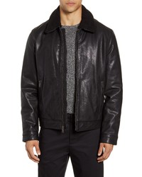 Cole Haan Leather Aviator Jacket