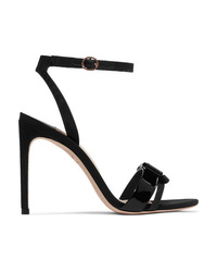 Sophia Webster Andie Bow Med Glittered And Patent Leather Sandals