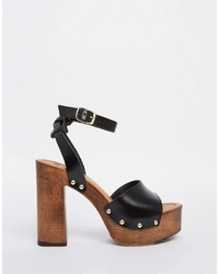Asos Collection Timer Leather Heeled Sandals