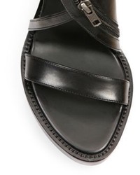 Ann Demeulemeester Asymmetrical Leather Block Heel Sandals