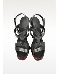 Jil Sander Black Leather High Heel Sandal