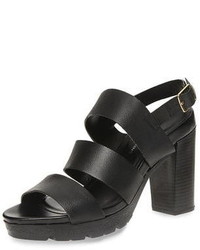 Dorothy Perkins Black Leather Strappy Sandals