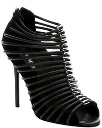 L.A.M.B. Black Leather Walcot Strappy Stiletto Sandals