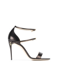 Jennifer Chamandi Black Rolando 105 Leather Sandals