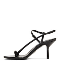 Prada Black Shiny Heeled Sandals