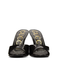 Gucci Black Slide Heeled Sandals