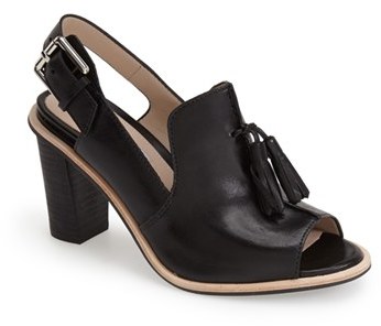 clarks black heeled sandals