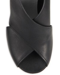 Maison Margiela Crisscross Leather Laser Cut Heel Sandals