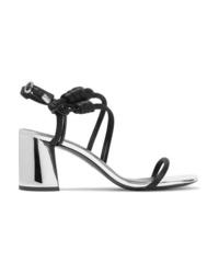 3.1 Phillip Lim Drum Knotted Patent Leather And Satin Sandals