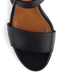 Aquatalia Fredia Leather Block Heel Sandals