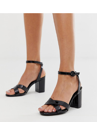 Oasis Heeled Sandals With Cross In Black