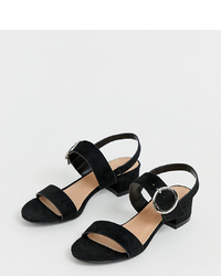 Simply Be Wide Fit Isabel Block Heeled Sandal In Black