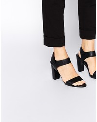 Aldo Istrago Black Velcro Strap Heeled Sandals