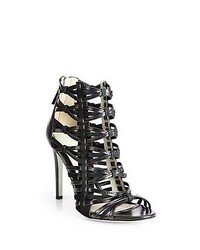 Jason Wu Leather Suede Strappy Sandals Black
