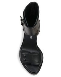 Ann Demeulemeester Leather Ankle Cuff Block Heel Sandals