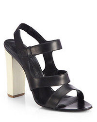Narciso Rodriguez Leather Chunky Heel Sandals