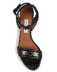 Tabitha Simmons Leticia Perforated Leather Block Heel Sandals