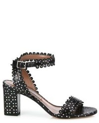 Tabitha Simmons Leticia Perforated Leather Block Heel Sandals