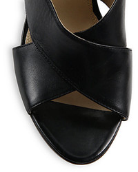 Diane von Furstenberg Liberty Wooden Heel Leather Sandals