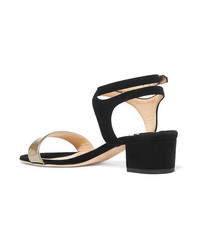 Jimmy Choo Marine 35 Suede And Metallic Leather Sandals