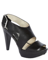 MICHAEL Michael Kors Michl Michl Kors Carla Leather Platform Sandal Heels,  $120 | Lord & Taylor | Lookastic