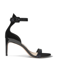 Sophia Webster Nicole Glittered Patent Leather Sandals